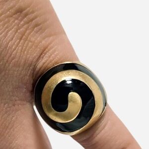 Lia Sophia Gold and Black Spiral Ring